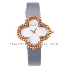 Alhambra Watch 30.2mm MOP Dial in Rose Gold in Grey Strap