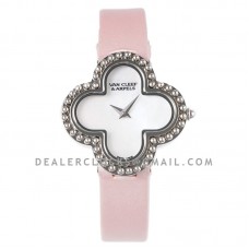 Alhambra Watch 30.2mm White Dial in Steel on Pink Strap