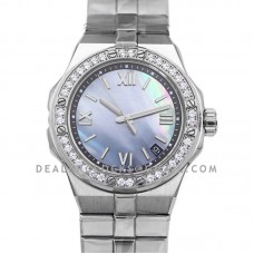 Alpine Eagle Large 41mm MOP Dial with Diamond Bezel in Steel Alpine Eagle Large 41mm MOP Dial with Diamond Bezel in Steel
