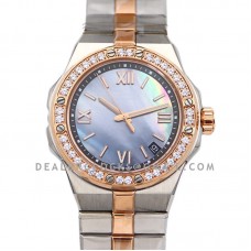 Alpine Eagle Large 41mm MOP Dial with Diamond Bezel in Steel/Rose Gold Alpine Eagle Large 41mm MOP Dial with Diamond Bezel in Steel/Rose Gold