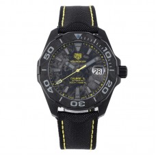 Aquaracer Calibre 5 Carbon Dial with Yellow Tachymeter Aquaracer Calibre 5 Carbon Dial with Yellow Tachymeter