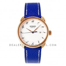 Arceau 32mm White Dial in Rose Gold on Blue Epsom Leather Strap Arceau 32mm White Dial in Rose Gold on Blue Epsom Leather Strap