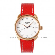 Arceau 32mm White Dial in Rose Gold on Red Epsom Leather Strap Arceau 32mm White Dial in Rose Gold on Red Epsom Leather Strap