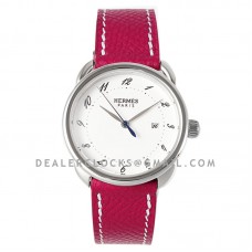Arceau 32mm White Dial in Steel on Violet Epsom Leather Strap Arceau 32mm White Dial in Steel on Violet Epsom Leather Strap