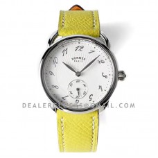 Arceau Petite White Dial in Steel on Yellow Epsom Leather Strap Arceau Petite White Dial in Steel on Yellow Epsom Leather Strap