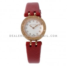 B.Zero MOP Dial in Rose Gold on Red Leather Strap B.Zero MOP Dial in Rose Gold on Red Leather Strap