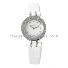 B.Zero MOP Dial in Steel on White Leather Strap B.Zero MOP Dial in Steel on White Leather Strap