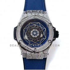 Big Bang Unico Sang Bleu Steel Pave Blue Big Bang Unico Sang Bleu Steel Pave Blue