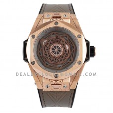 Big Bang Unico Sang Bleu in Rose Gold on Brown Leather Strap Big Bang Unico Sang Bleu in Rose Gold on Brown Leather Strap