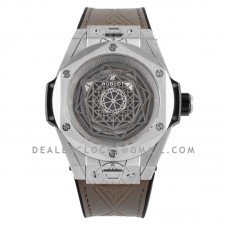 Big Bang Unico Sang Bleu in Steel on Brown Leather Strap Big Bang Unico Sang Bleu in Steel on Brown Leather Strap