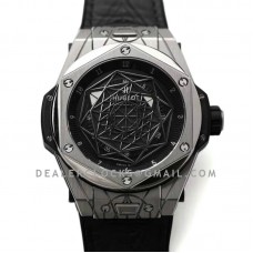 Big Bang Unico Sang Bleu in Titanium on Black Leather Strap Big Bang Unico Sang Bleu in Titanium on Black Leather Strap