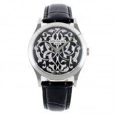 Calatrava 5088/100P Handengraved Black Dial in Platinum