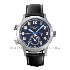 Calatrava Pilot Travel Time 5524G-001 Dark Blue Dial in White Gold