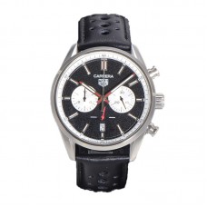 Carrera Chronograph 43 Black Dial on Leather Strap Carrera Chronograph 43 Black Dial on Leather Strap