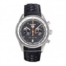 Carrera Chronograph 43 Black Dial on Leather Strap Carrera Chronograph 43 Black Dial on Leather Strap