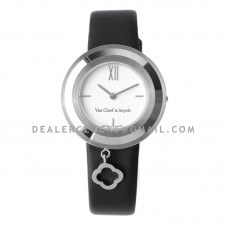 Charms Watch 32m White Dial in Steel on Black Strap