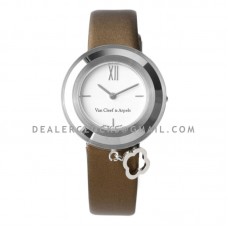 Charms Watch 32m White Dial in Steel on Brown Strap