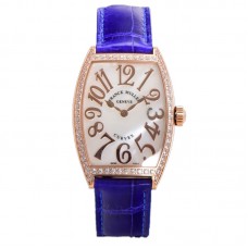 Cintree Curve MOP Dial in Rose Gold on Blue Leather Strap