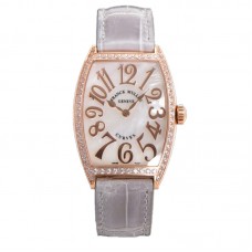 Cintree Curve MOP Dial in Rose Gold on Grey Leather Strap