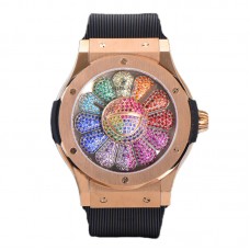 Classic Fusion Takashi Murakami 45mm Sunflower Dial in Rose Gold on Rubber Strap