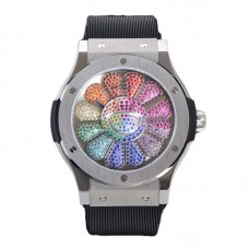 Classic Fusion Takashi Murakami 45mm Sunflower Dial in Steel on Rubber Strap