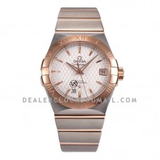 Constellation Co-Axial Chronometer 38mm White Texture Dial in Steel and Red Gold