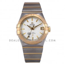 Constellation Co-Axial Chronometer 38mm White Texture Dial in Steel and Yellow Gold