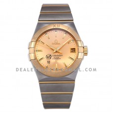Constellation Co-Axial Chronometer 38mm Yellow Dial in Steel and Yellow Gold