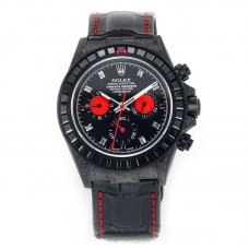 DIW Daytona Rainbow Black Carbon with Leather Rubber Strap