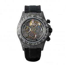 DIW Daytona Skeleton Dial in Carbon on Black Nylon Strap