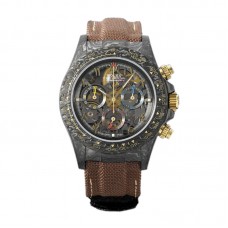DIW Daytona Skeleton Dial in Carbon on Brown Nylon Strap