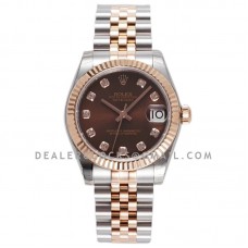 Datejust 31 278271 Chocolate Dial Diamond Markers in Everose Gold/Steel Datejust 31 278271 Chocolate Dial Diamond Markers in Everose Gold/Steel