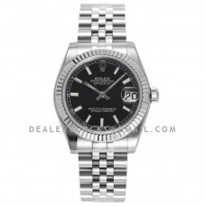 Datejust 31 278274 Black Dial Stick Markers in Steel Datejust 31 278274 Black Dial Stick Markers in Steel