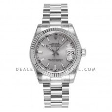 Datejust 31 Silver Dial Stick Markers in Steel on President Bracelet Datejust 31 Silver Dial Stick Markers in Steel on President Bracelet