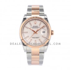Datejust 36 126231 Silver Motif Dial in Steel/Rose Gold in Oyster Bracelet Datejust 36 126231 Silver Motif Dial in Steel/Rose Gold in Oyster Bracelet