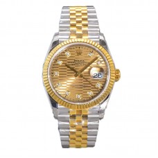Datejust 36 126233 Golden Motif Dial with Stick Marker in Steel/Yellow Gold in Jubilee Datejust 36 126233 Golden Motif Dial with Stick Marker in Steel/Yellow Gold in Jubilee