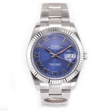 Datejust 41 126334 Azzurro Blue Dial Roman Markers on Oyster Bracelet Datejust 41 126334 Azzurro Blue Dial Roman Markers on Oyster Bracelet