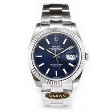 Datejust 41 126334 Blue Dial Stick Markers on Oyster Bracelet