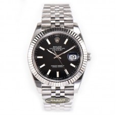 Datejust 41 126334 Bright Black Dial Stick Markers on Jubilee Bracelet