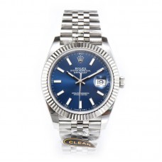 Datejust 41 126334 Bright Blue Dial Stick Markers on Jubilee Bracelet