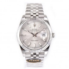 Datejust 41 126334 Sliver Dial Stick Markers on Jubilee Bracelet