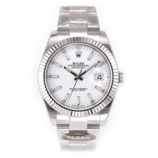 Datejust 41 126334 White Dial Stick Markers on Oyster Bracelet
