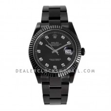 Datejust 41 Black Dial with Diamond Markers in PVD Black