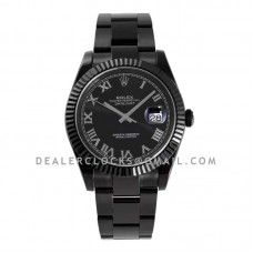 Datejust 41 Black Dial with Roman Markers in PVD Black