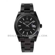 Datejust 41 Black Dial with Stick Markers in PVD Black