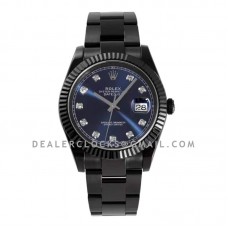 Datejust 41 Blue Dial with Diamond Markers in PVD Black