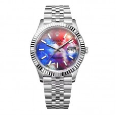 Datejust 41 Custom Dial with Stick Marker in Steel Datejust 41 Custom Dial with Stick Marker in Steel