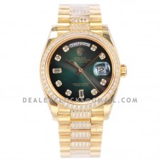 Day-Date 36 128348RBR Green Dial with Diamond Bezel in Yellow Gold Day-Date 36 128348RBR Green Dial with Diamond Bezel in Yellow Gold