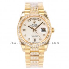 Day-Date 36 128348RBR MOP Dial with Diamond Bezel in Yellow Gold Day-Date 36 128348RBR MOP Dial with Diamond Bezel in Yellow Gold