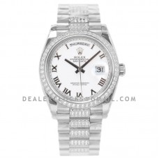 Day-Date 36 128349RBR White Dial with Diamond Bezel in White Gold Day-Date 36 128349RBR White Dial with Diamond Bezel in White Gold